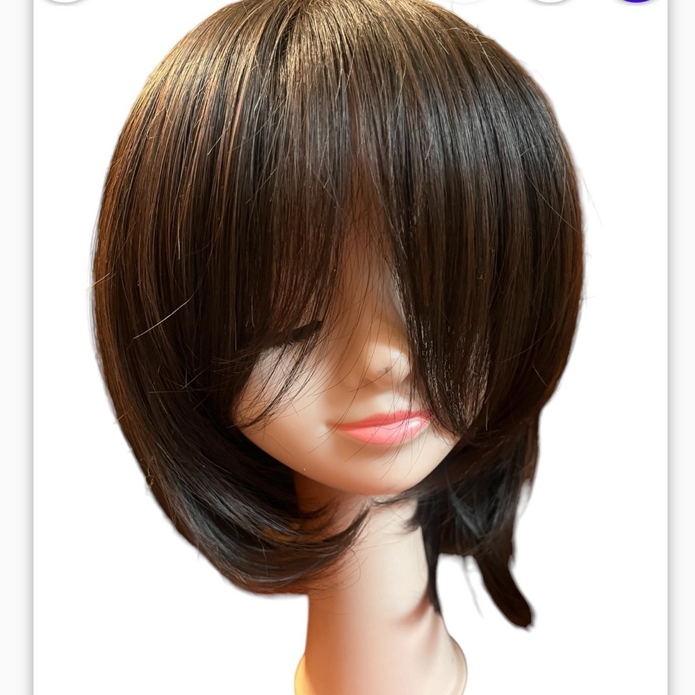 Anne Emma Woman straight brown wig Synthetic Full Cap Wig